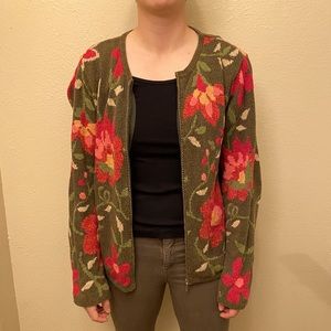 Talbots floral sweater